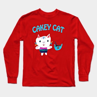 Cakey Cat Drawing Long Sleeve T-Shirt